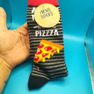 💥3/$20 Funny Mens Love for Pizza Socks! NWT
